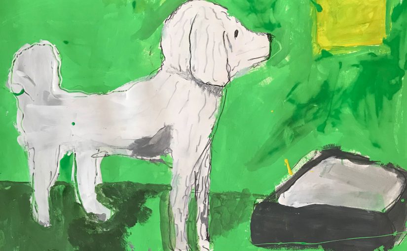 Kunst 7: De labradoodle Tijs tekenen